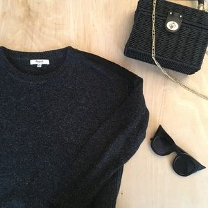 Madewell Suede-Stripe Texture-Work Sweater